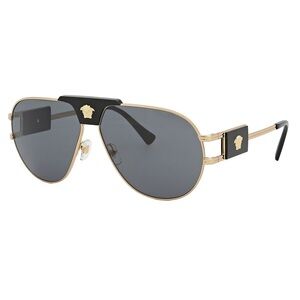 Versace Dark Grey Pilot Men's Sunglasses VE2252 100287 63